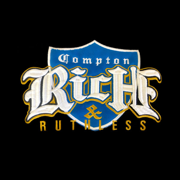 Rich & Ruthless Compton Crest Sweater (Black/Blue)
