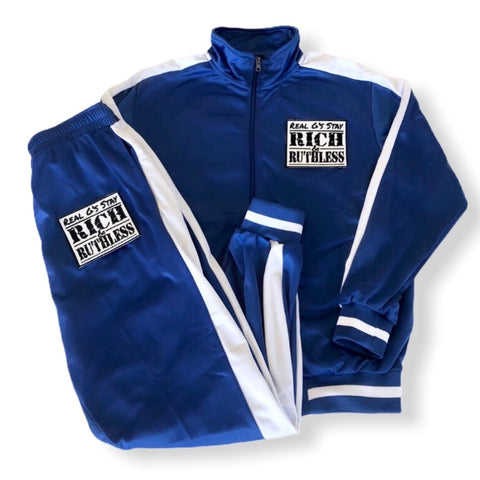 Real G's Stay Rich & Ruthless Tracksuit blue