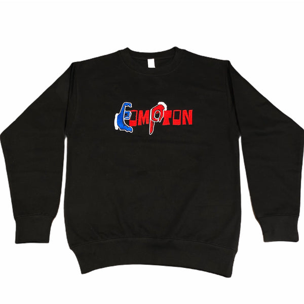 'Compton Unity' Sweatshirt & Snapback Ensemble (Red Brick) red
