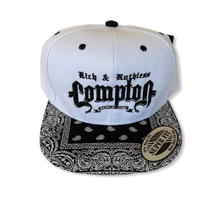 Rich & Ruthless Compton Since 1986 (Snapback White/Black Paisley)