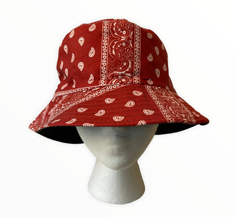 Red Paisley Bucket Hat