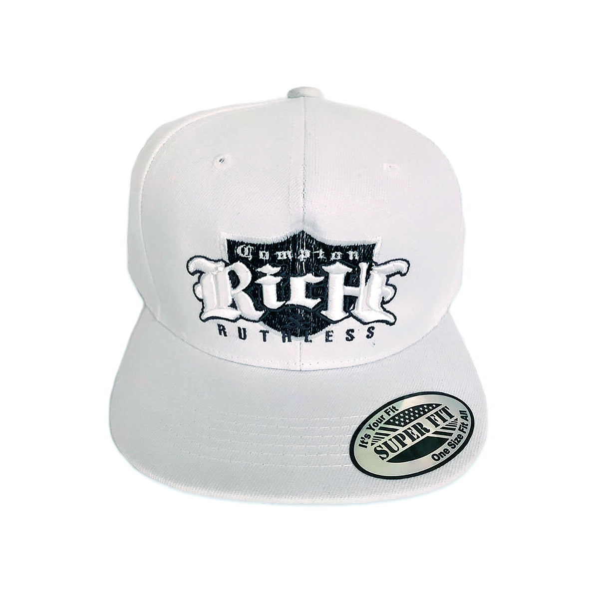 Compton Rich & Ruthless Retro Crest (Snapback White)